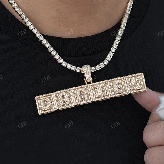 Square Into Initial Customized Letters Plate Hop Hop Pendant hip hop jewelry CustomDiamJewel
