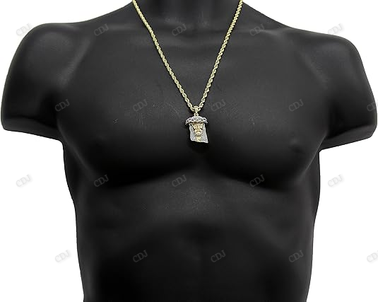 Hip Hop Moissanite Simulated Crown Jesus Pendant hip hop jewelry CustomDiamJewel