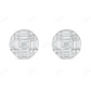 Baguette And Round Moissanite Diamond Stud Earrings Stud earrings CustomDiamJewel