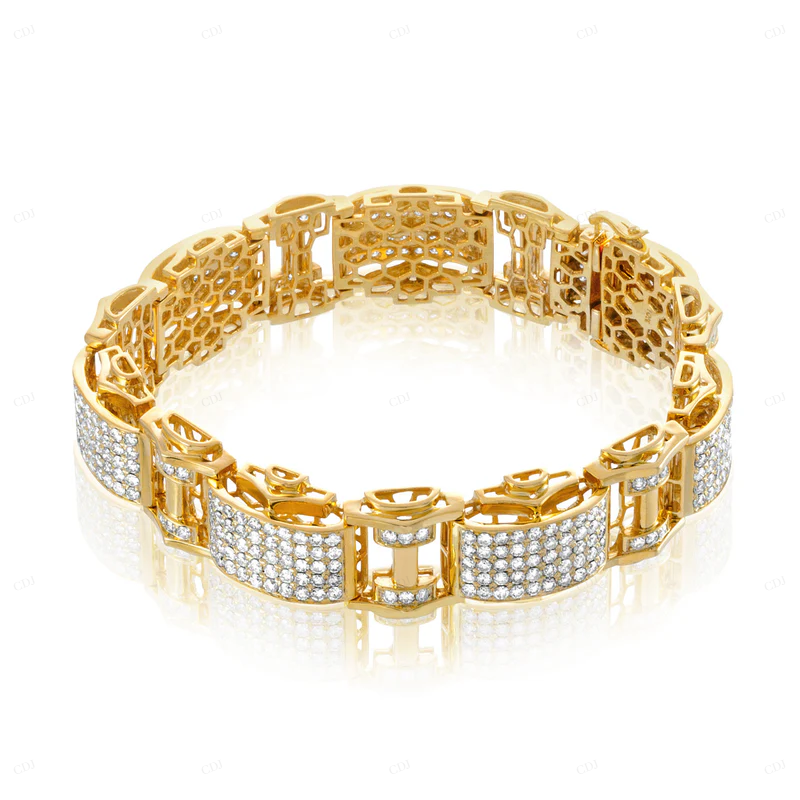 VVS Moissanite 10K Yellow Gold Fancy Bracelet CustomDiamJewel
