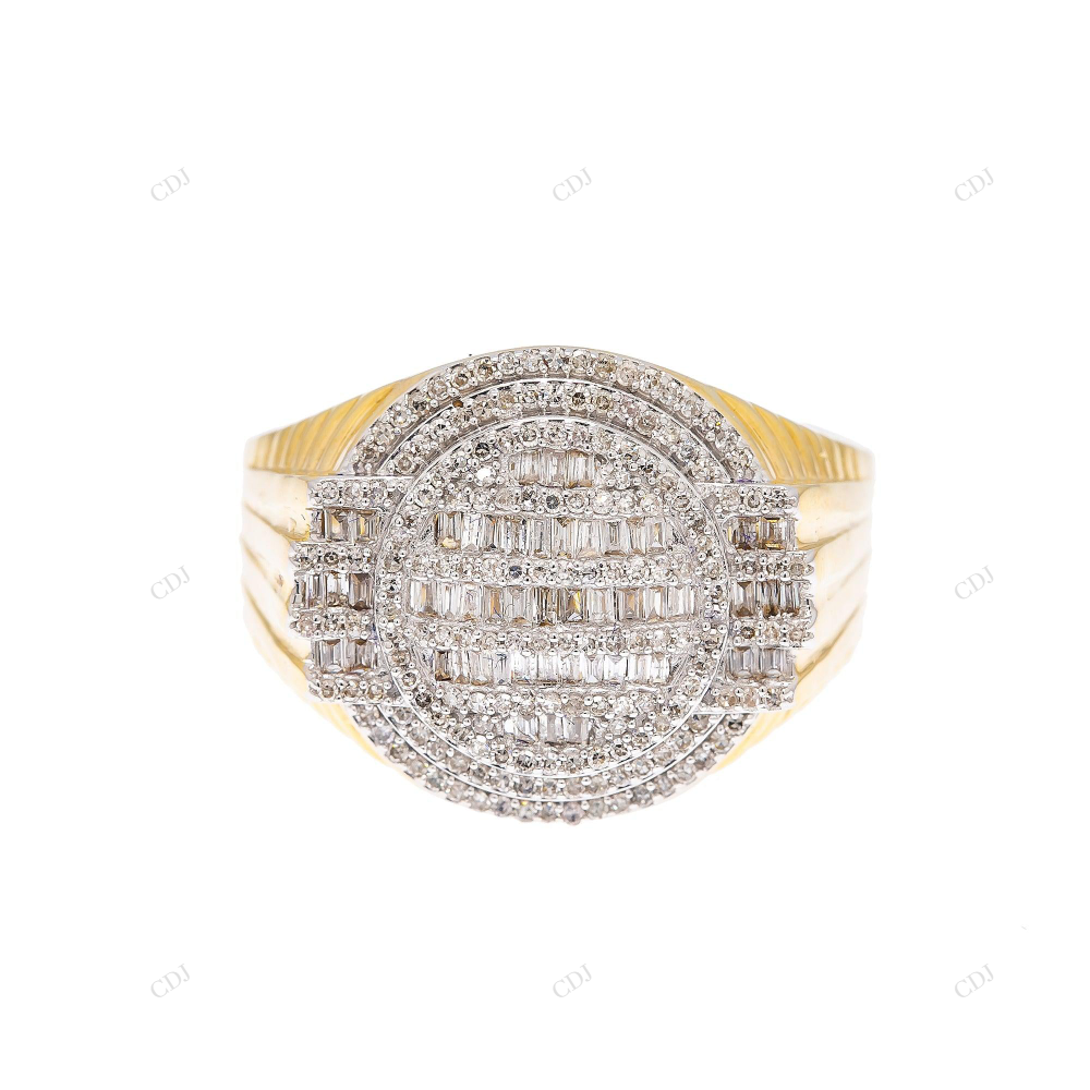 Moissanite 14K Gold & Baguette Accents Hip Hop Ring hip hop jewelry customdiamjewel