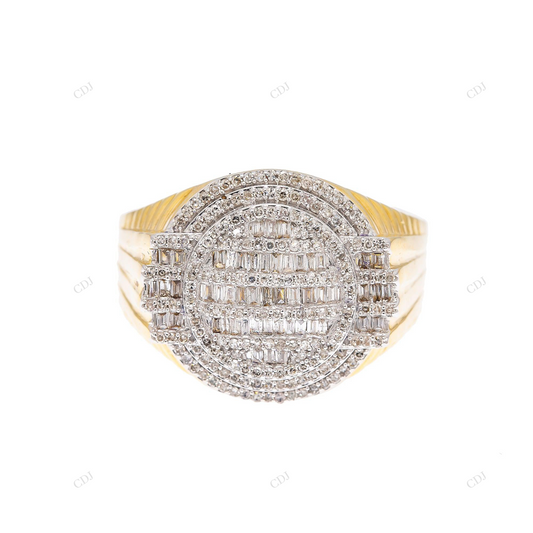 Moissanite 14K Gold & Baguette Accents Hip Hop Ring hip hop jewelry customdiamjewel