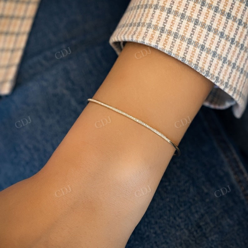 0.16CTW Lab Grown Diamond Flexible Thin Bangle Bracelet  customdiamjewel   