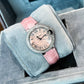 Cartier Pink Dial Custom Diamond Watch For Women customdiamjewel