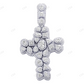 2.8 Inch Lab Grown Diamond Cross Pendant in 10K White Gold Hip Hop Pendent CustomDiamJewel