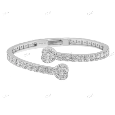 CVD Diamond Heart Shape Bangla Bracelet hip hop jewelry CustomDiamJewel