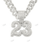 Custom Iced Out 23 Number Diamond Hip Hop Pendant hip hop jewelry CustomDiamJewel
