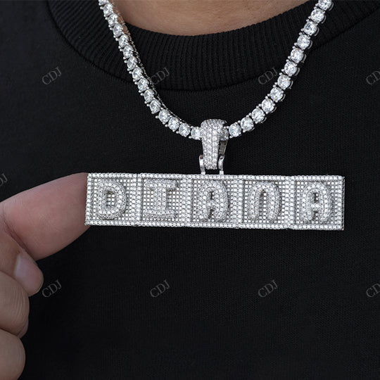 Square Into Initial Customized Letters Plate Hop Hop Pendant hip hop jewelry CustomDiamJewel
