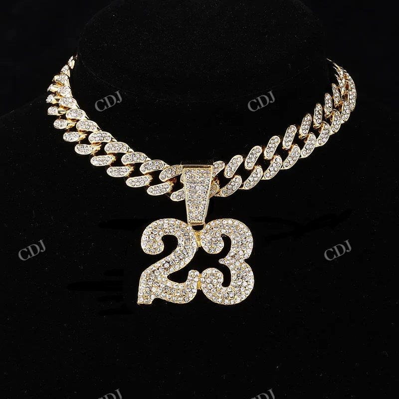 Custom Iced Out 23 Number Diamond Hip Hop Pendant hip hop jewelry CustomDiamJewel