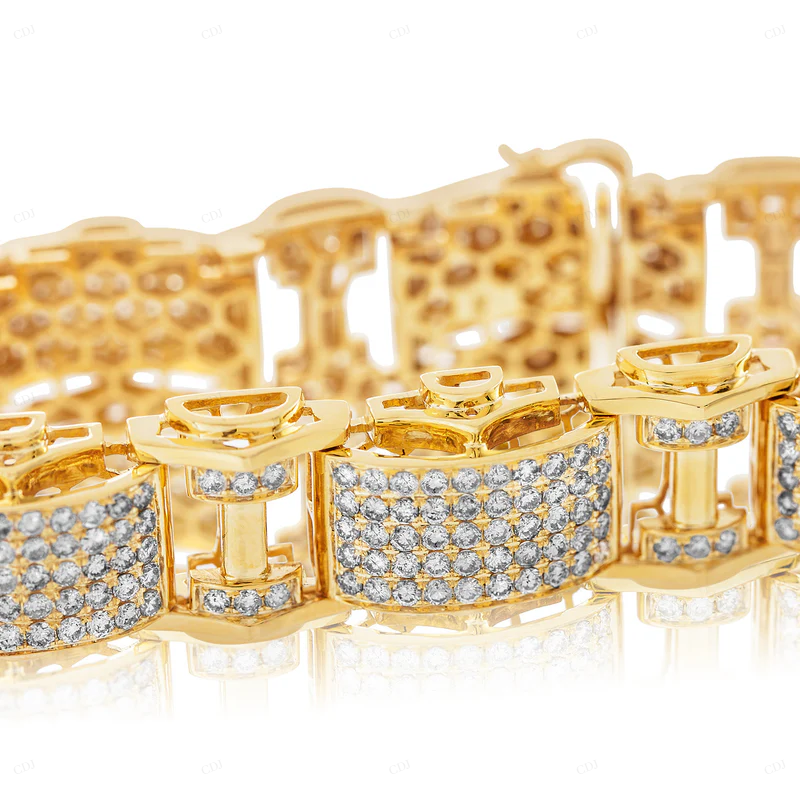 VVS Moissanite 10K Yellow Gold Fancy Bracelet CustomDiamJewel