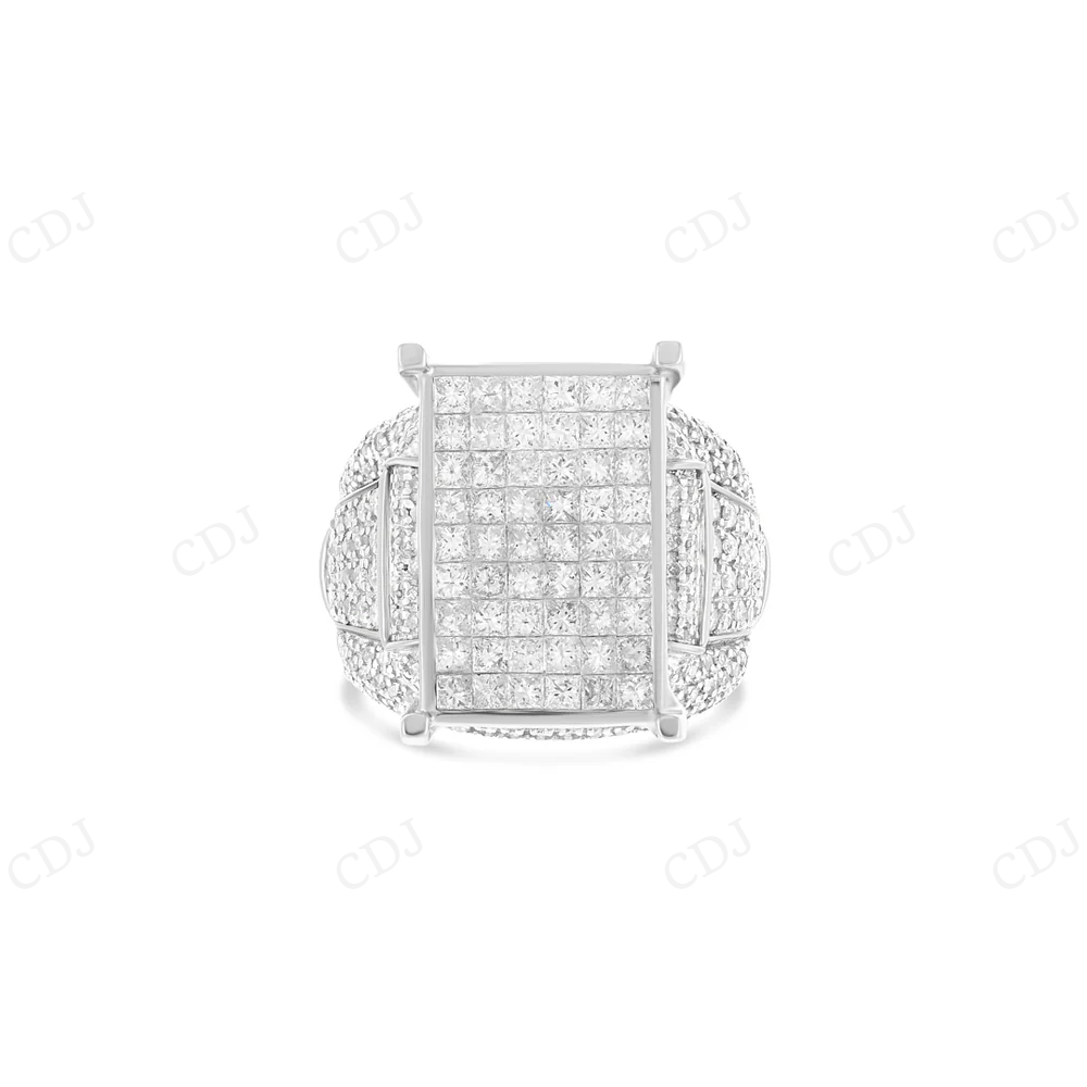 10k White Gold Iced Out Moissanite Fashion Ring hip hop jewelry CustomDiamJewel