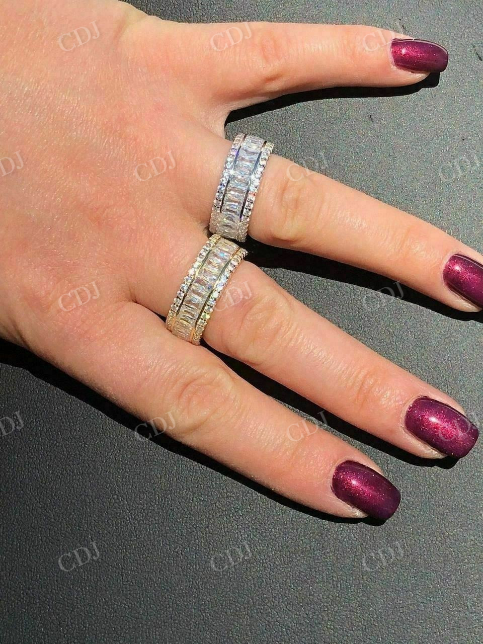 Baguette Diamond Tennis Wedding Band For Men  customdiamjewel   