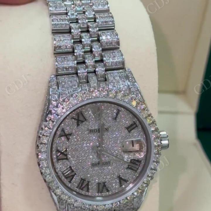 Natural Diamond Studded Buss Down Rolex Jubilee Watch hip hop jewelry CustomDiamJewel