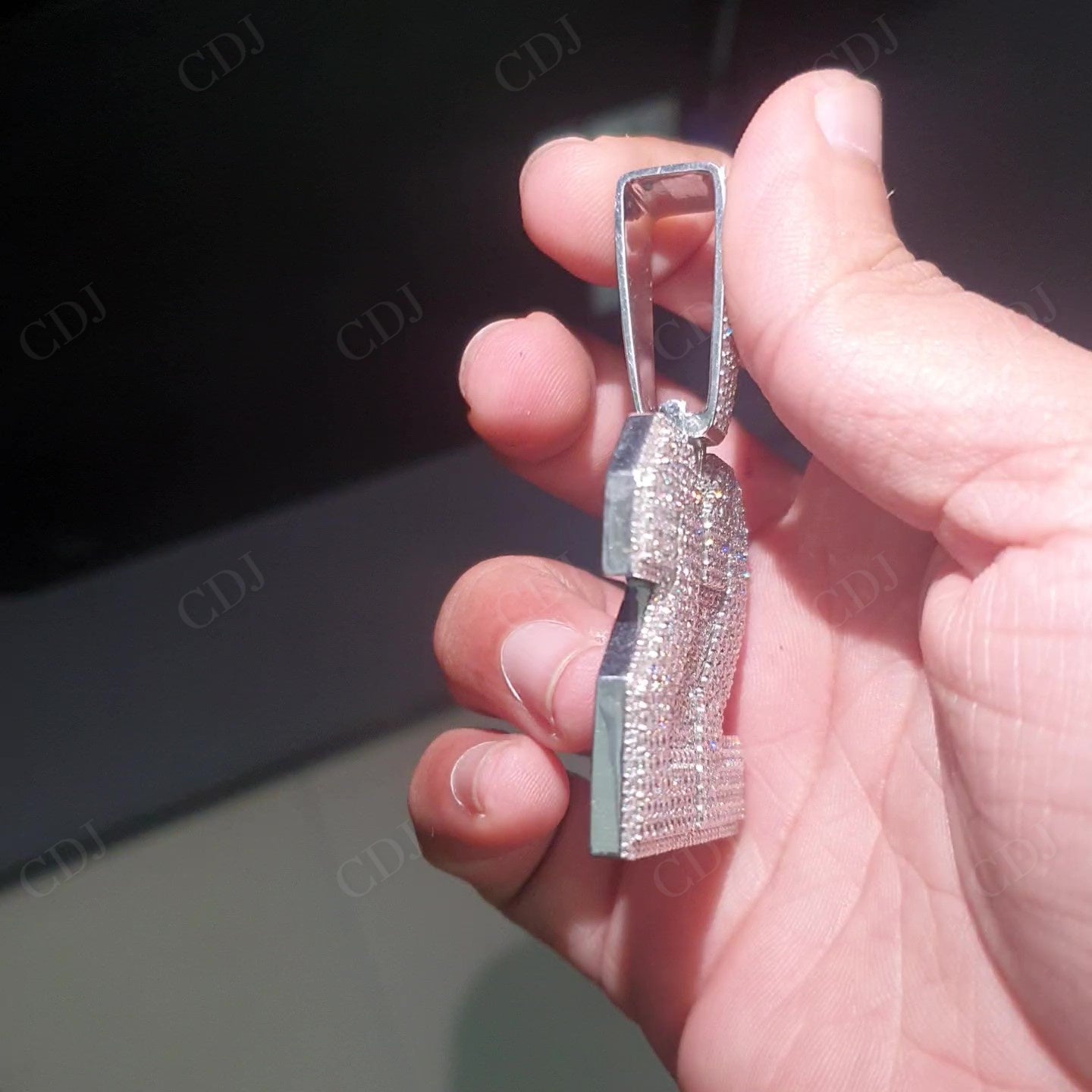 Lucky Number "22" Iced Out Round Moissanite Silver Pendant hip hop jewelry customdiamjewel   