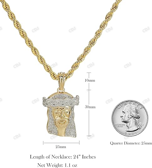 Hip Hop Moissanite Simulated Crown Jesus Pendant hip hop jewelry CustomDiamJewel