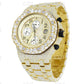 Full Yellow AP Chrono Bling Iced Out Watch customdiamjewel