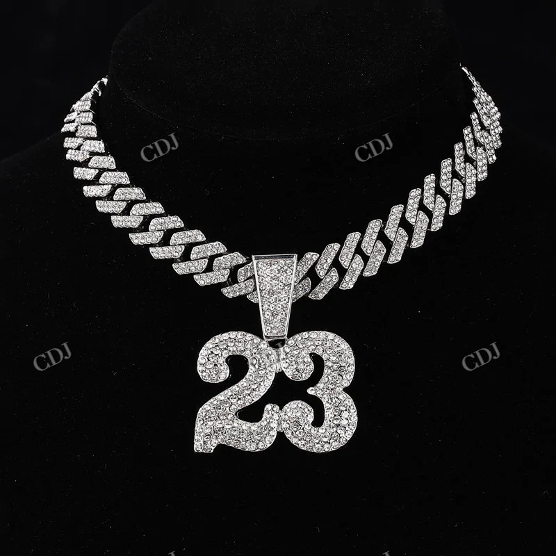 Custom Iced Out 23 Number Diamond Hip Hop Pendant hip hop jewelry CustomDiamJewel