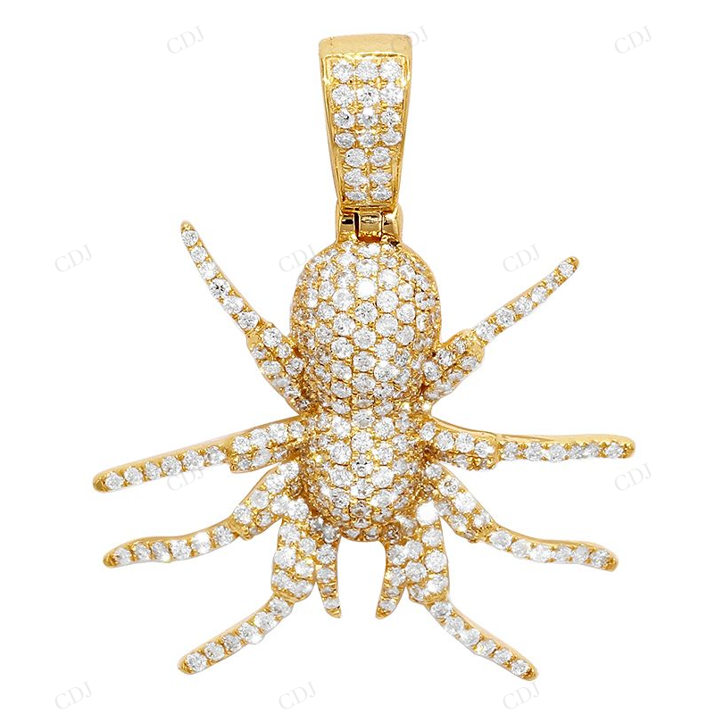 Sterling Silver Custom Moissanite Spider Pendant CustomDiamJewel