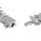 Custom Design Spiked Baguatte Moissanite Link Bracelet