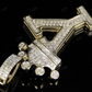 1.5" 10K Solid Gold Real Diamond Crown Initial 'Y' Letter Pendant CustomDiamJewel