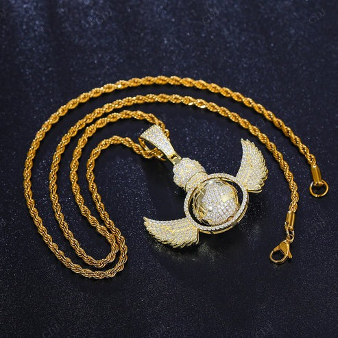 Hip Hop Custom Handmade Diamond World Power Pendant hip hop jewelry CustomDiamJewel