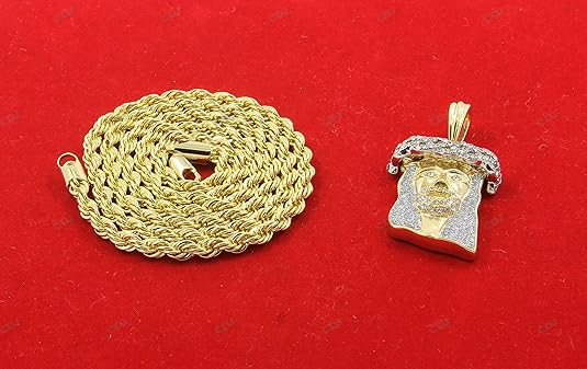 Hip Hop Moissanite Simulated Crown Jesus Pendant hip hop jewelry CustomDiamJewel