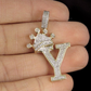 1.5" 10K Solid Gold Real Diamond Crown Initial 'Y' Letter Pendant CustomDiamJewel