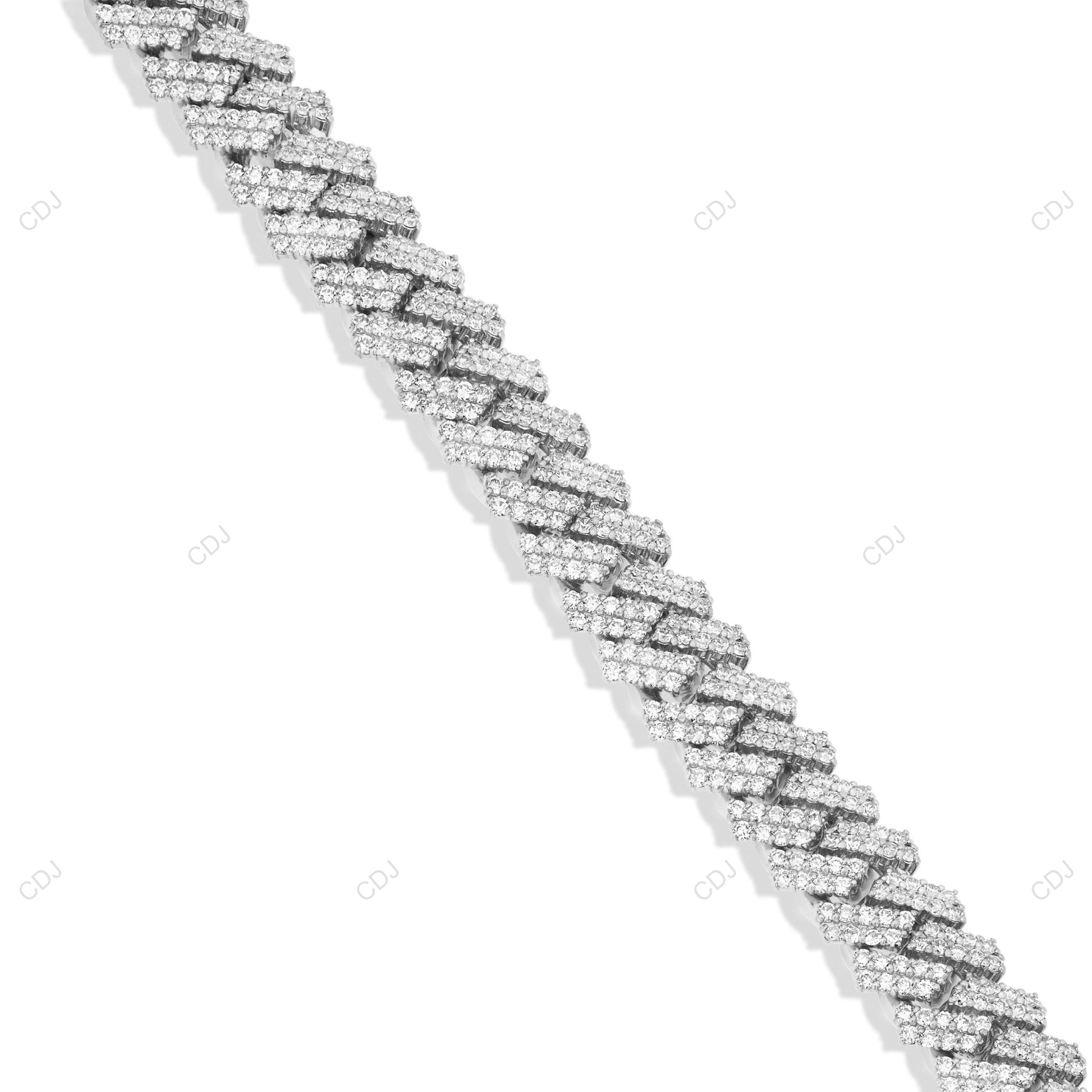 Two Tone Moissanite 2 Row Cuban Chain For Mens CustomDiamJewel