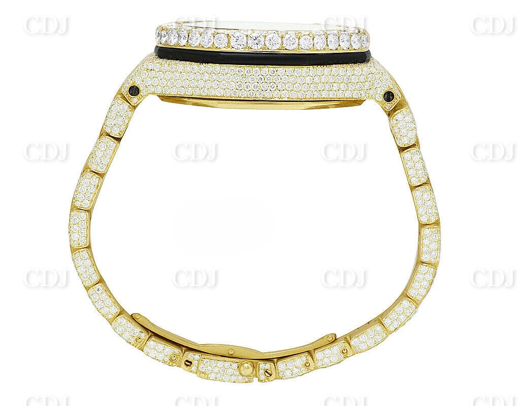 Moissanite Studded Hip Hop Iced Out Bust Down Watch customdiamjewel