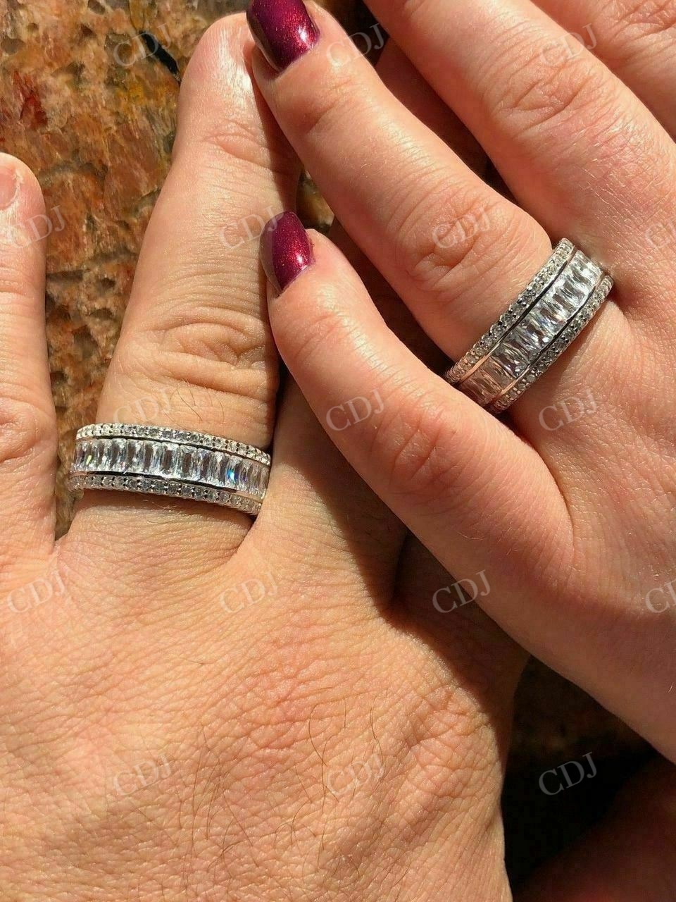 Baguette Diamond Tennis Wedding Band For Men  customdiamjewel   