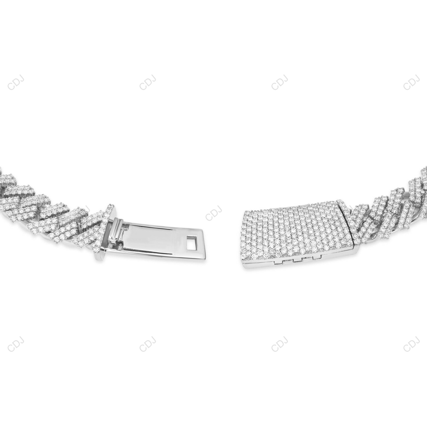 Two Tone Moissanite 2 Row Cuban Chain For Mens CustomDiamJewel