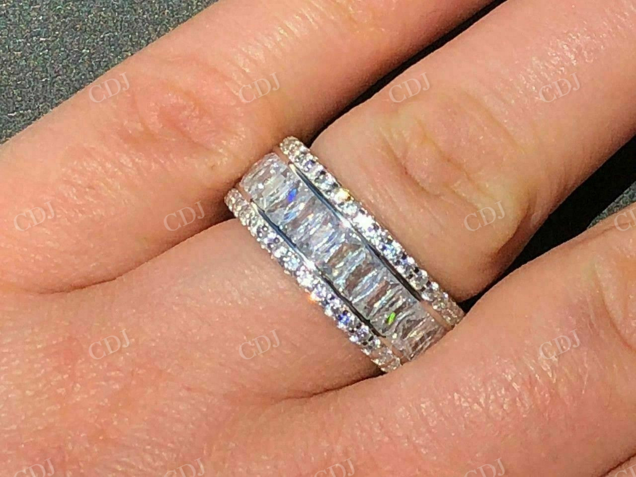 Baguette Diamond Tennis Wedding Band For Men  customdiamjewel   