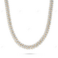 Two Tone Moissanite 2 Row Cuban Chain For Mens CustomDiamJewel