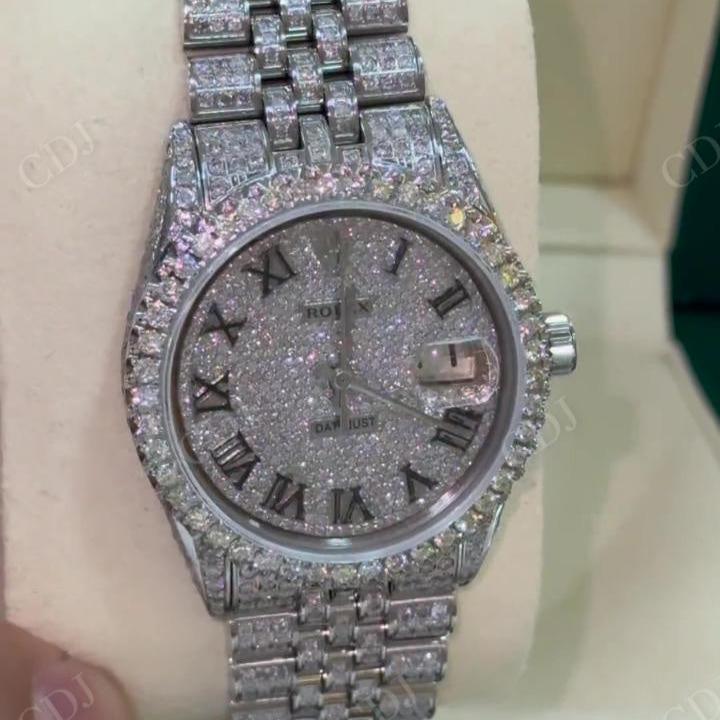 Natural Diamond Studded Buss Down Rolex Jubilee Watch hip hop jewelry CustomDiamJewel