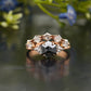Salt and Pepper Moissanite Diamond Bridal Ring