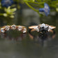 Salt and Pepper Moissanite Diamond Bridal Ring