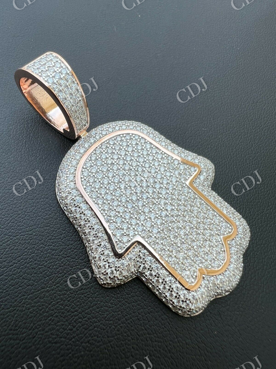 Hamsa Hand Iced Pendant  customdiamjewel   