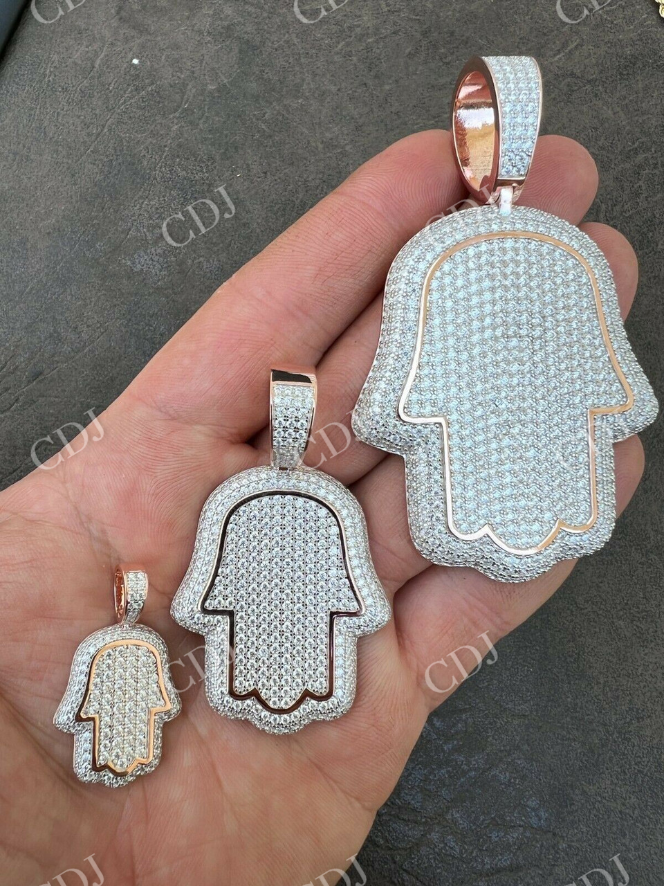 Hamsa Hand Iced Pendant  customdiamjewel   