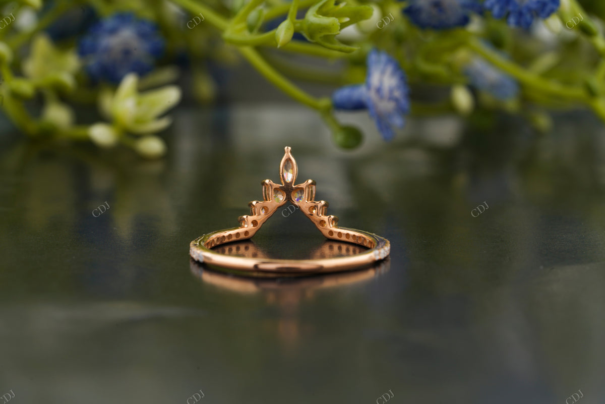 Marquise Moissanite Orange Sapphire Ring