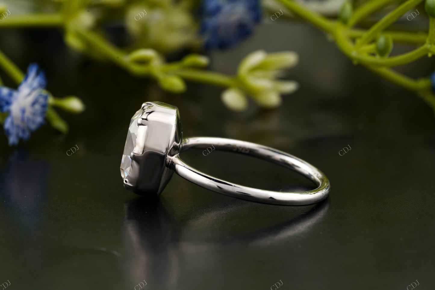 Lab-Grown Diamond Solitaire Cushion Ring
