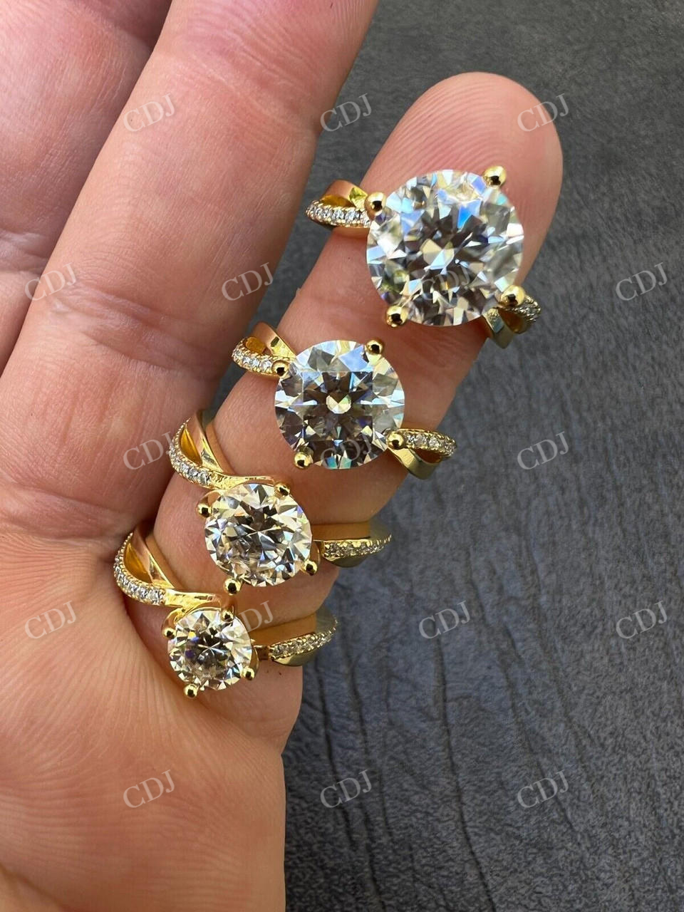 Moissanite Engagement Promise Wedding Ring  customdiamjewel   