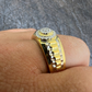 Bling Two Tone Hip Hop Men Ring  customdiamjewel   