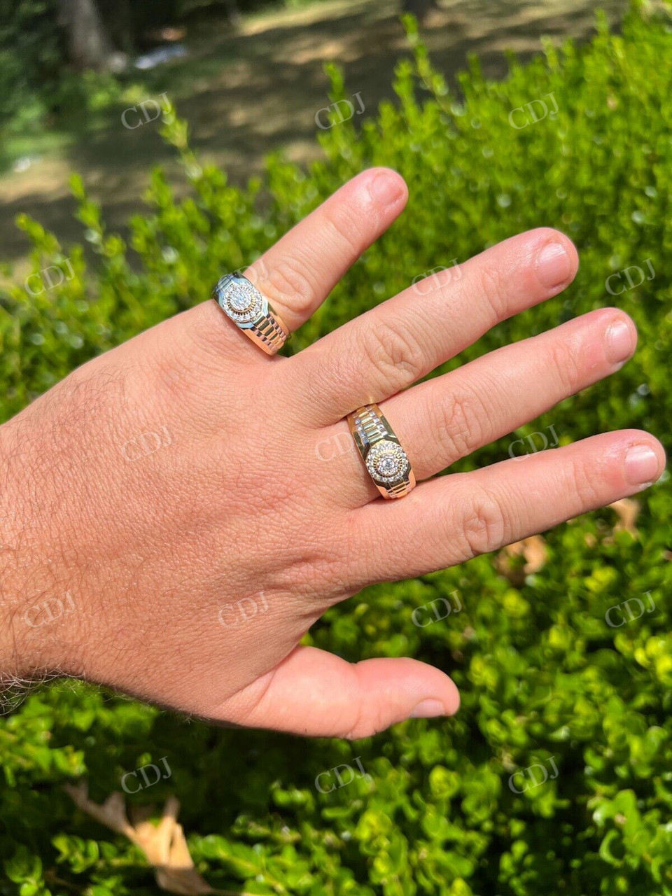 Bling Two Tone Hip Hop Men Ring  customdiamjewel   