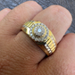 Bling Two Tone Hip Hop Men Ring  customdiamjewel   