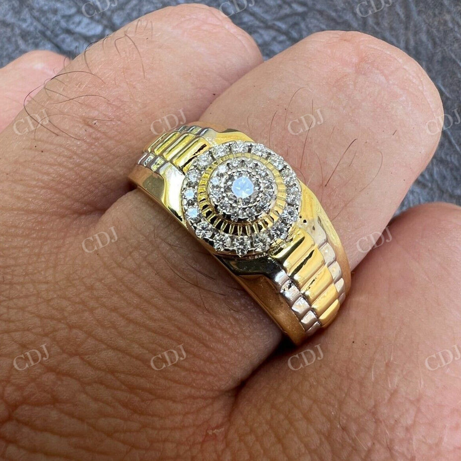 Bling Two Tone Hip Hop Men Ring  customdiamjewel   