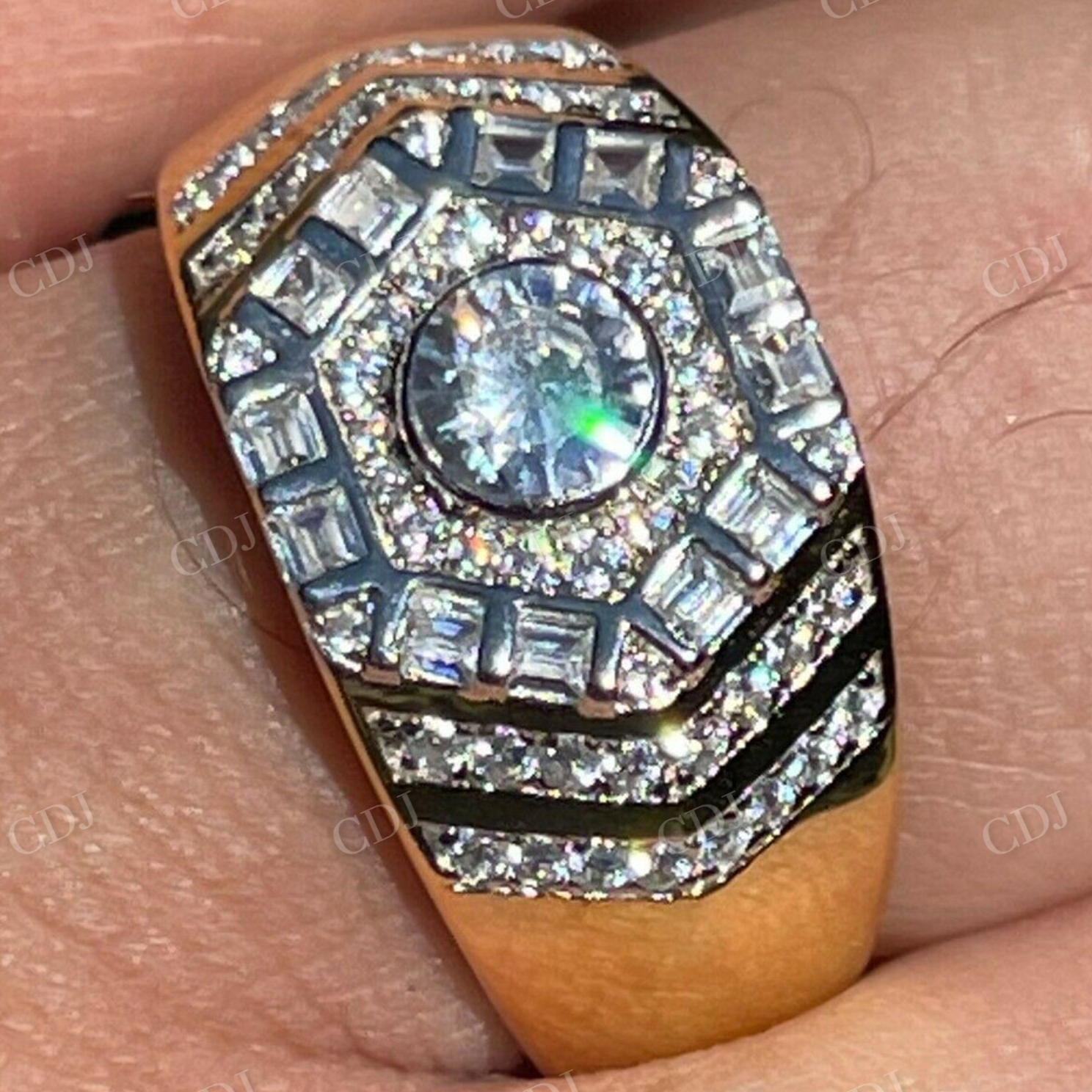 Diamond Cluster Hip Hop Ring  customdiamjewel   