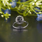 Oval Moissanite Diamond Floral Halo Ring