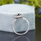 Oval Moissanite Diamond Floral Halo Ring
