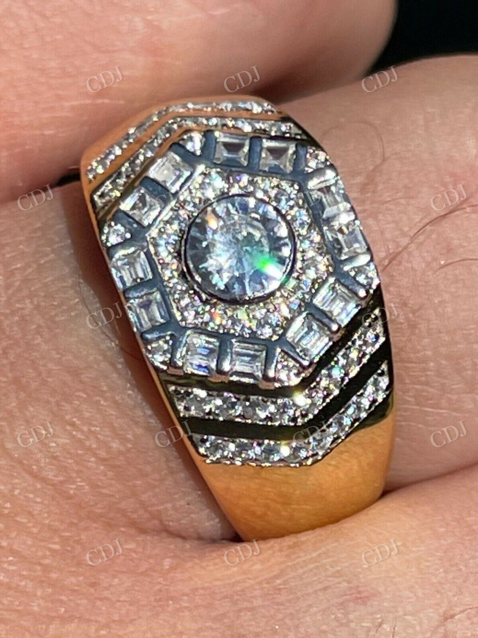 Diamond Cluster Hip Hop Ring  customdiamjewel   