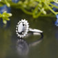 Oval Moissanite Diamond Floral Halo Ring